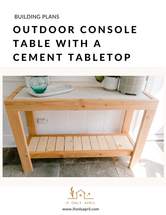 Outdoor console with cement tabletop plan
