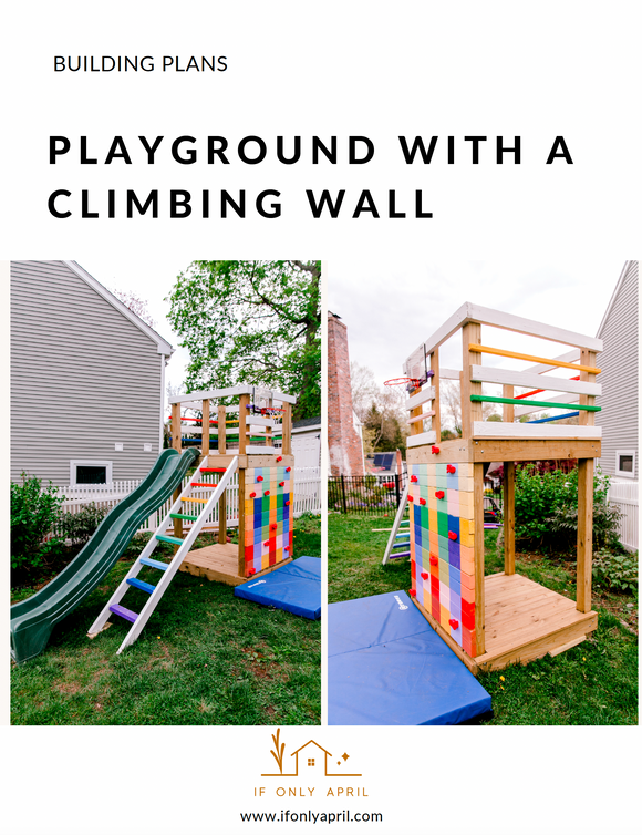 Playground with a slide and a climbing wall plan