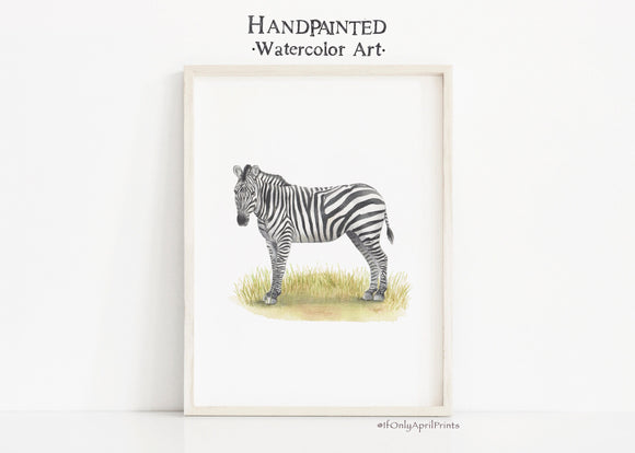 Zebra Watercolor Animal Print, DIGITAL DOWNLOAD