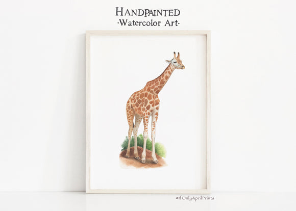 Giraffe Watercolor Print, INSTANT DOWNLOAD