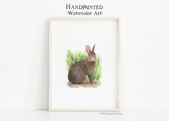 RABBIT Watercolor Art print, INSTANT DOWNLOAD