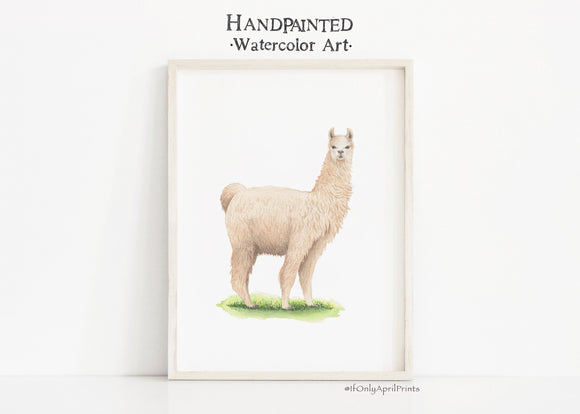 Llama Watercolor Art Print, INSTANT DOWNLOAD