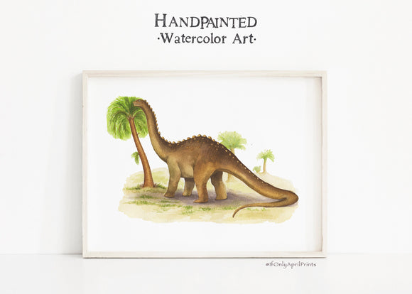 Janenschia Watercolor Dinosaur Illustration, INSTANT DOWNLOAD