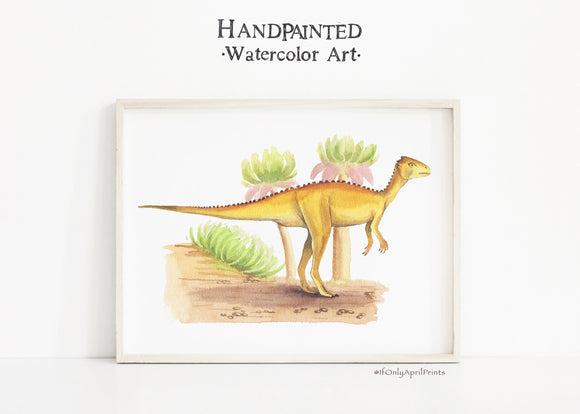 Wannanosaurus Watercolor Dinosaur Nursery Illustration