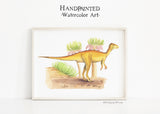 Wannanosaurus Watercolor Dinosaur Nursery Illustration