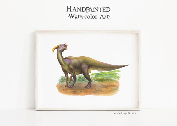 DIGITAL Watercolor Hypacrosaurus Dinosaur