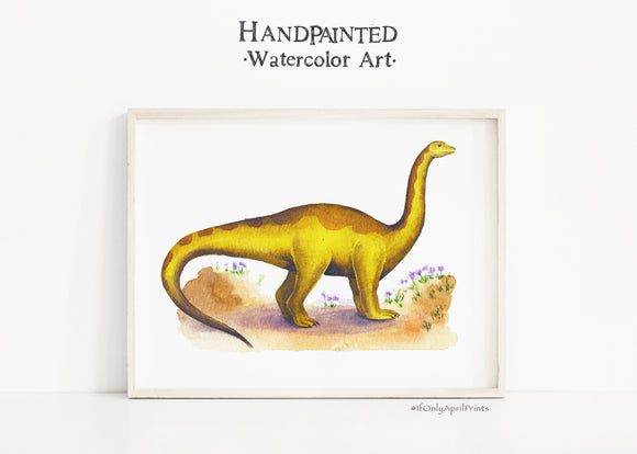 Riojasaurus Watercolor Dinosaur Illustration, INSTANT DOWNLOAD