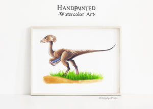 Unenlagia Watercolor Dinosaur Illustration