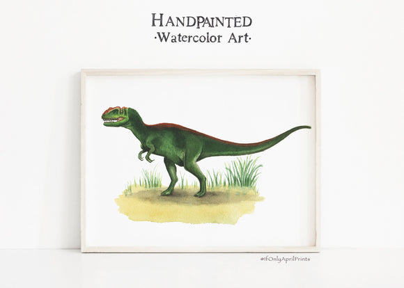 Yangchuanosaurus Watercolor Dinosaur Nursery Illustration, DIGITAL DOWNLOAD