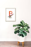 Letter B, Brachiosaurus dinosaur print