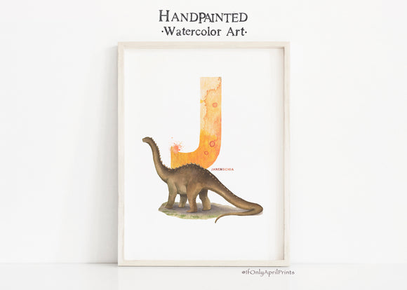 Letter J, Janenschia Dinosaur print