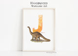 Letter J, Janenschia Dinosaur print