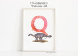 Letter Q, Quaesitosaurus Dinosaur print