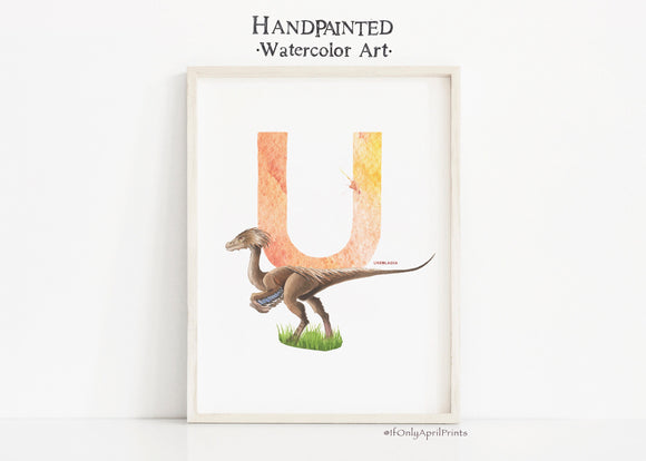 Letter U, Unenlagia Dinosaur print