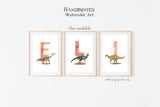 Letter E, Euoplocephalus Dinosaur print