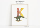 Letter K, Kenteosaurus Dinosaur print