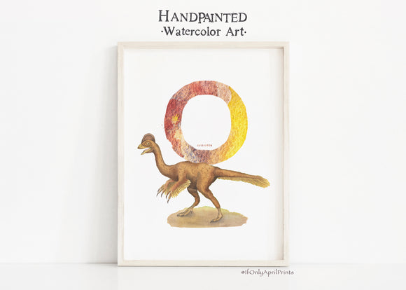 Letter O, Oviraptor Dinosaur print