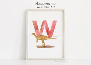 Letter W, Wannanosaurus Dinosaur print